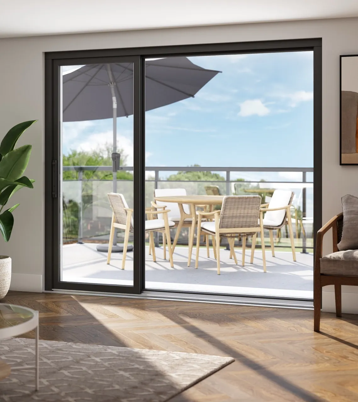 Porte patio Asymétrique — vue intérieure
